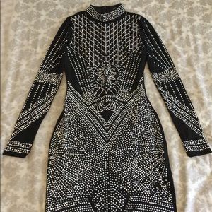Black Rhinestone Classy Dress